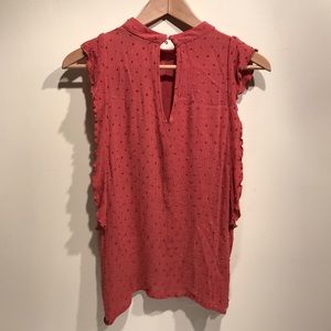 BLUE RAIN Career Top Orange Polka Dot Texture - M